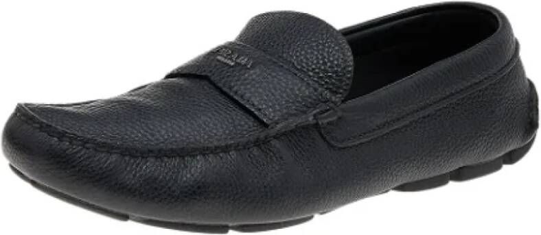 Prada Vintage Pre-owned Leather flats Black Dames