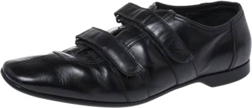 Prada Vintage Pre-owned Leather flats Black Dames