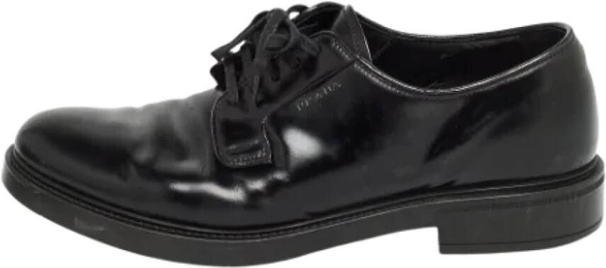 Prada Vintage Pre-owned Leather flats Black Dames