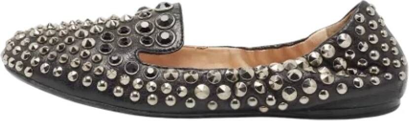 Prada Vintage Pre-owned Leather flats Black Dames