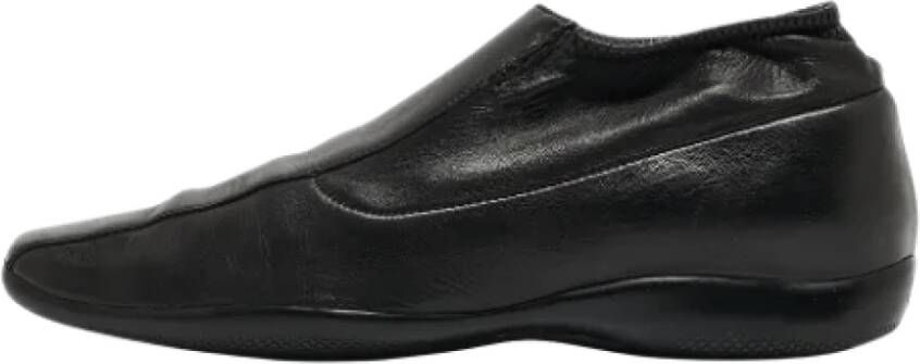 Prada Vintage Pre-owned Leather flats Black Dames