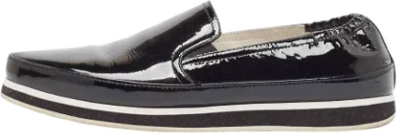 Prada Vintage Pre-owned Leather flats Black Dames