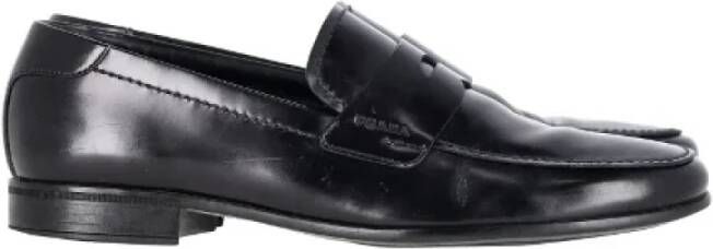 Prada Vintage Pre-owned Leather flats Black Dames