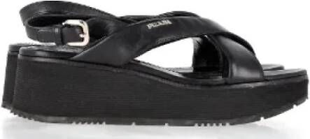 Prada Vintage Pre-owned Leather flats Black Dames