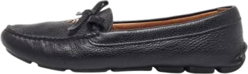 Prada Vintage Pre-owned Leather flats Black Dames