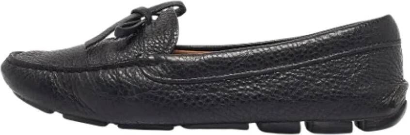 Prada Vintage Pre-owned Leather flats Black Dames