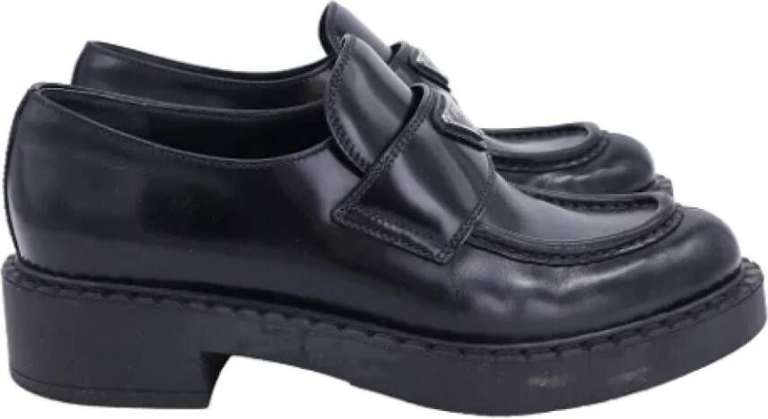 Prada Vintage Pre-owned Leather flats Black Dames