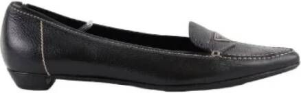 Prada Vintage Pre-owned Leather flats Black Dames