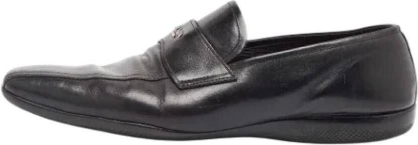 Prada Vintage Pre-owned Leather flats Black Heren