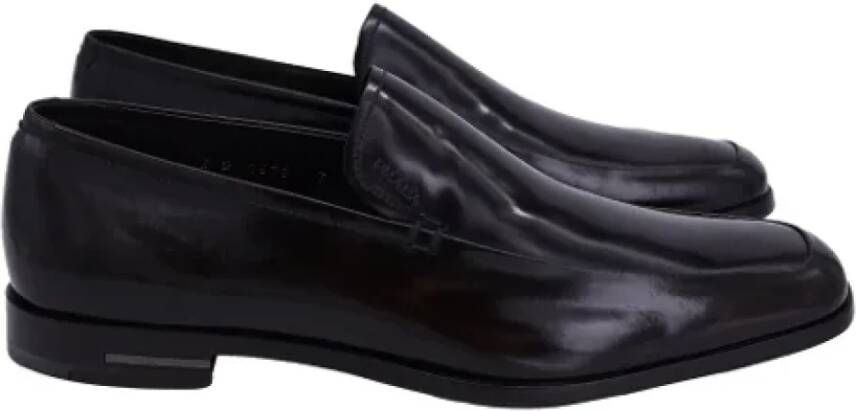 Prada Vintage Pre-owned Leather flats Black Heren