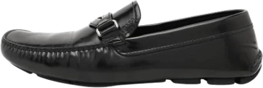 Prada Vintage Pre-owned Leather flats Black Heren