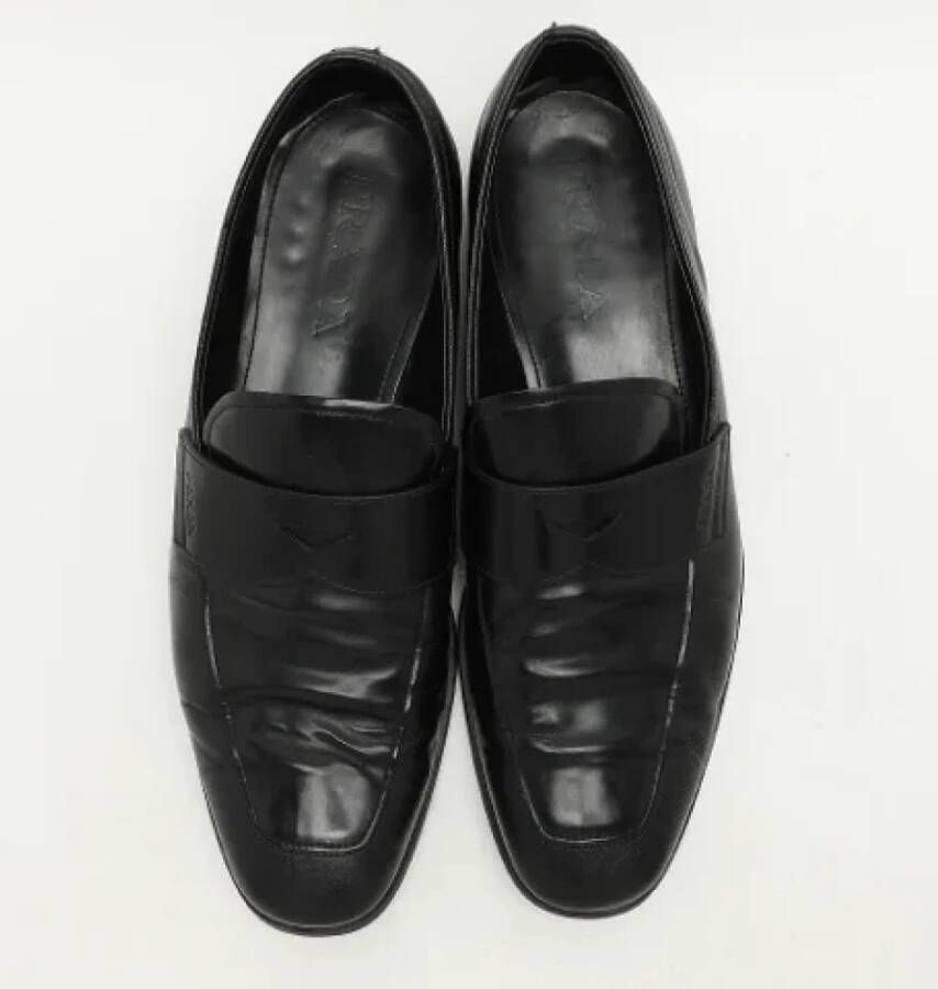 Prada Vintage Pre-owned Leather flats Black Heren