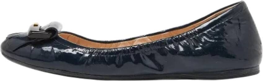 Prada Vintage Pre-owned Leather flats Blue Dames