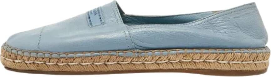 Prada Vintage Pre-owned Leather flats Blue Dames