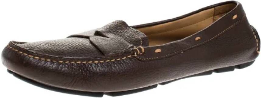 Prada Vintage Pre-owned Leather flats Brown Dames