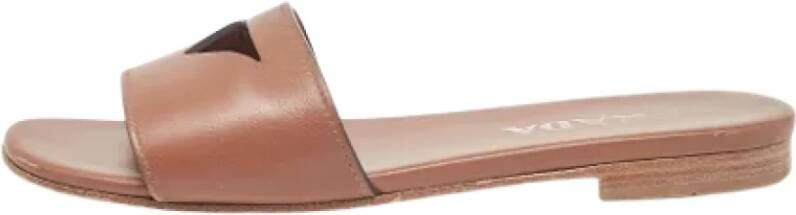 Prada Vintage Pre-owned Leather flats Brown Dames