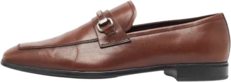 Prada Vintage Pre-owned Leather flats Brown Heren