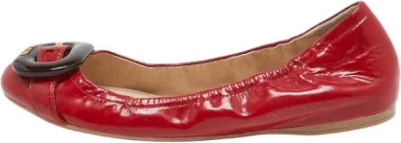 Prada Vintage Pre-owned Leather flats Red Dames