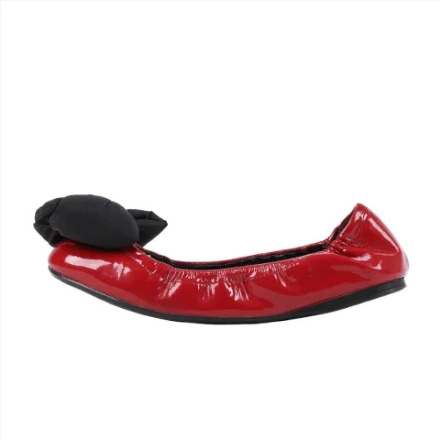 Prada Vintage Pre-owned Leather flats Red Dames