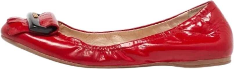 Prada Vintage Pre-owned Leather flats Red Dames