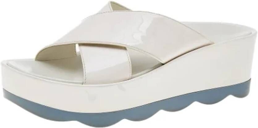 Prada Vintage Pre-owned Leather flats White Dames