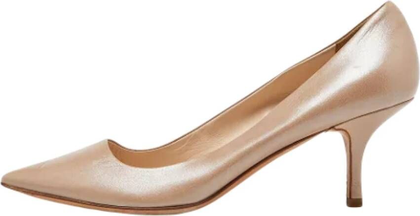 Prada Vintage Pre-owned Leather heels Beige Dames