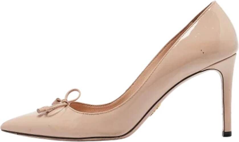 Prada Vintage Pre-owned Leather heels Beige Dames