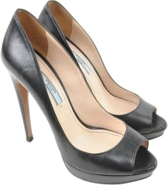 Prada Vintage Pre-owned Leather heels Black Dames