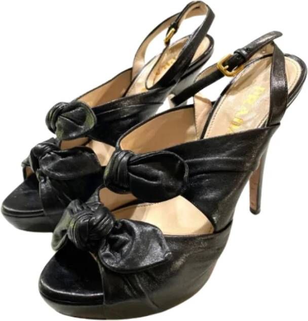 Prada Vintage Pre-owned Leather heels Black Dames