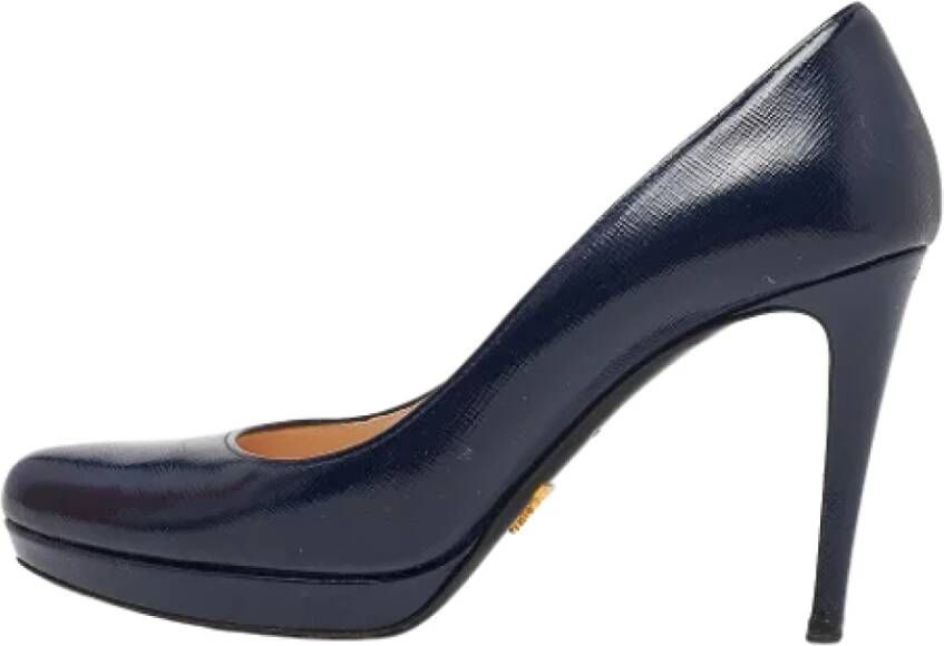 Prada Vintage Pre-owned Leather heels Blue Dames