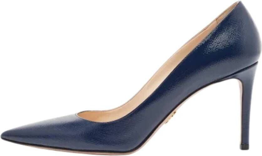 Prada Vintage Pre-owned Leather heels Blue Dames