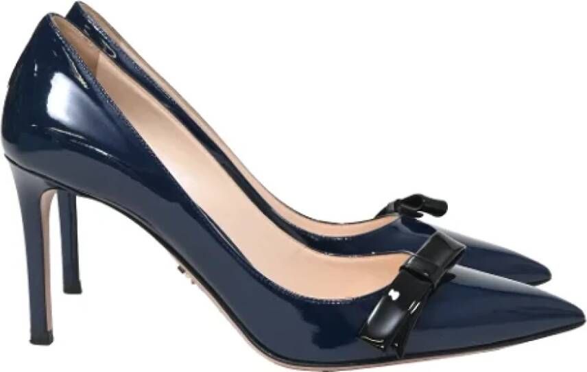 Prada Vintage Pre-owned Leather heels Blue Dames