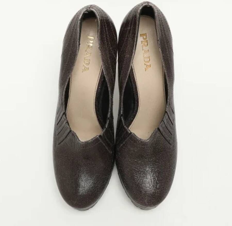 Prada Vintage Pre-owned Leather heels Brown Dames