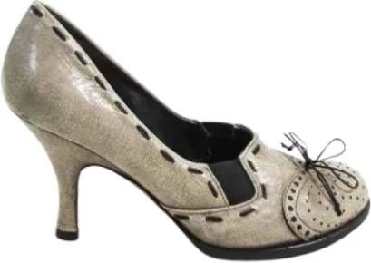 Prada Vintage Pre-owned Leather heels Gray Dames