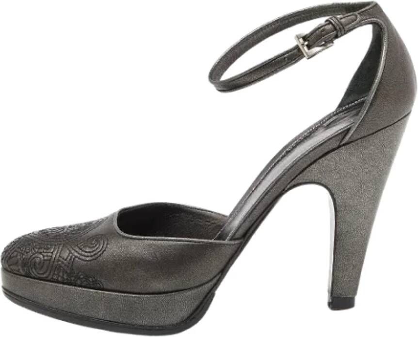 Prada Vintage Pre-owned Leather heels Gray Dames