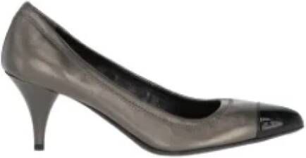 Prada Vintage Pre-owned Leather heels Gray Dames