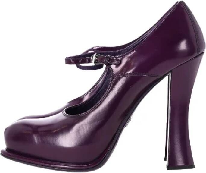 Prada Vintage Pre-owned Leather heels Purple Dames