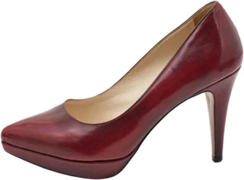 Prada Vintage Pre-owned Leather heels Red Dames