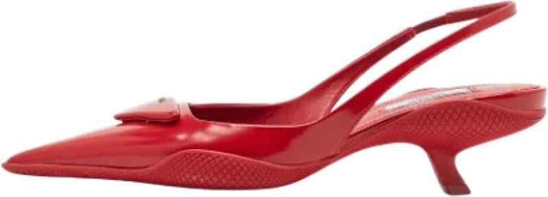 Prada Vintage Pre-owned Leather heels Red Dames