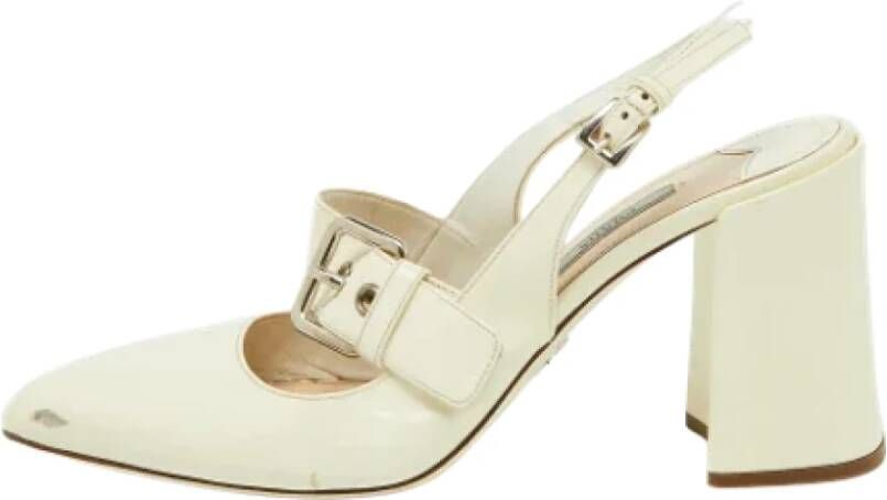 Prada Vintage Pre-owned Leather heels White Dames