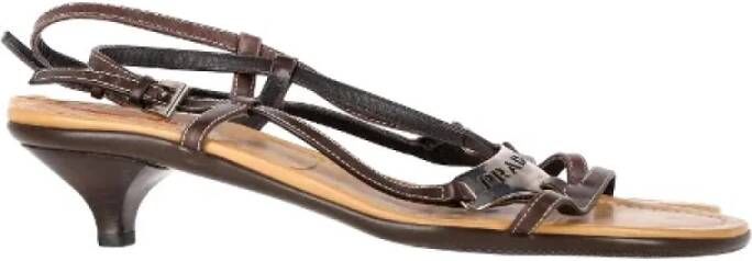 Prada Vintage Pre-owned Leather sandals Beige Dames