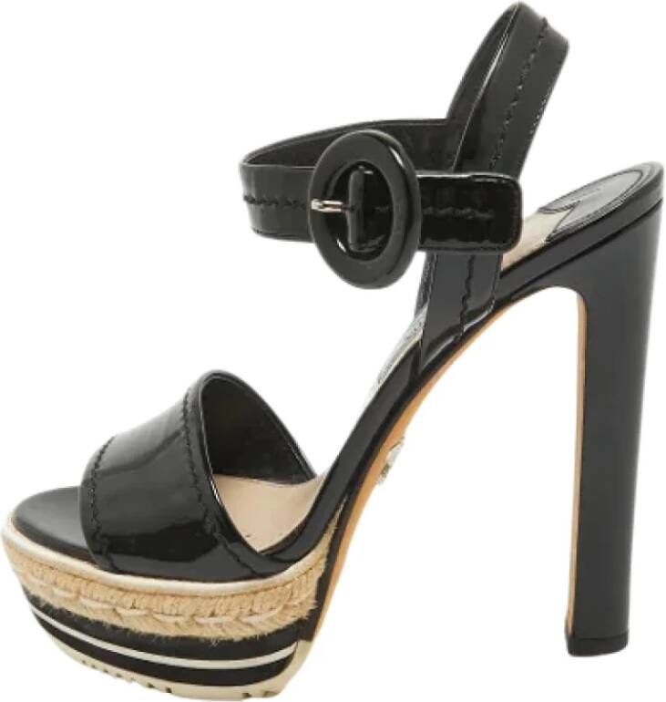 Prada Vintage Pre-owned Leather sandals Black Dames