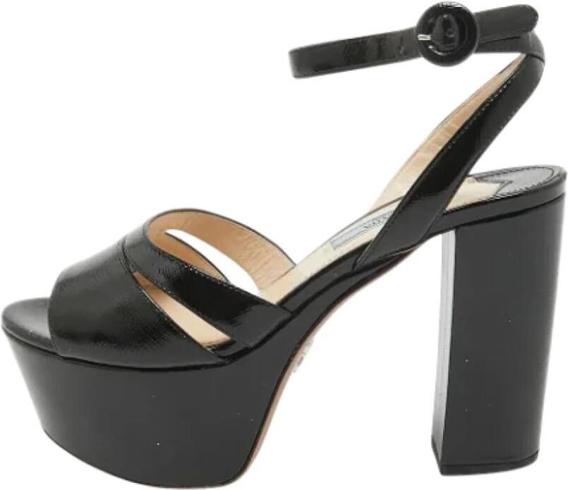 Prada Vintage Pre-owned Leather sandals Black Dames