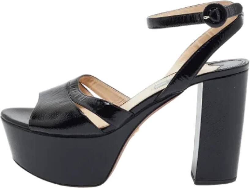 Prada Vintage Pre-owned Leather sandals Black Dames