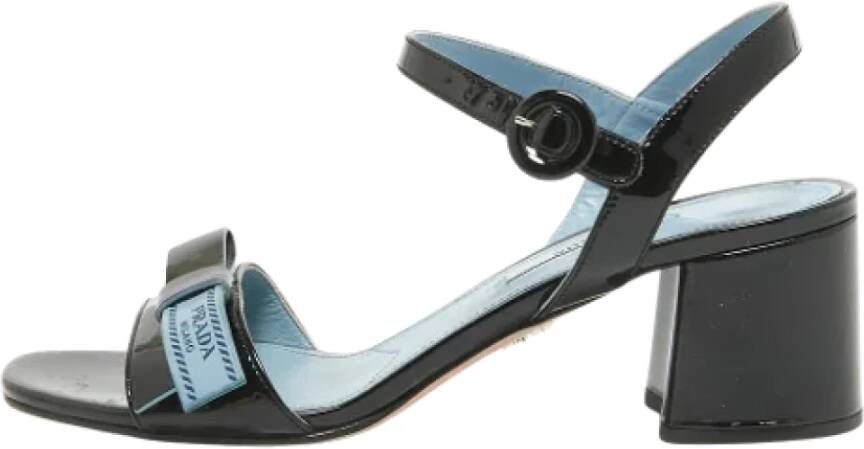 Prada Vintage Pre-owned Leather sandals Black Dames