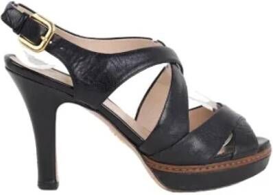 Prada Vintage Pre-owned Leather sandals Black Dames