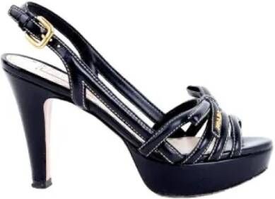 Prada Vintage Pre-owned Leather sandals Black Dames