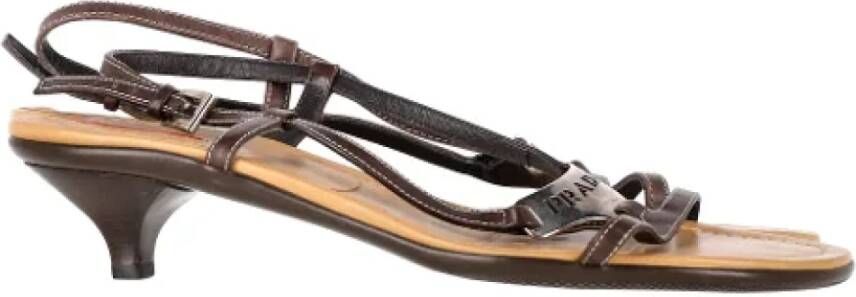 Prada Vintage Pre-owned Leather sandals Brown Dames