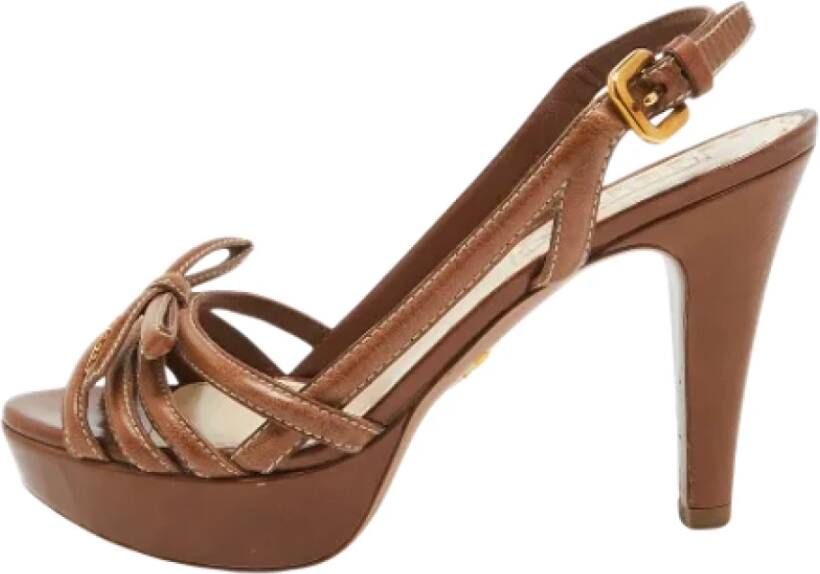 Prada Vintage Pre-owned Leather sandals Brown Dames