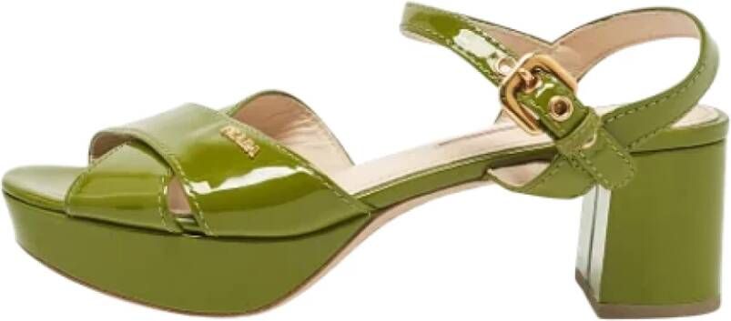 Prada Vintage Pre-owned Leather sandals Green Dames